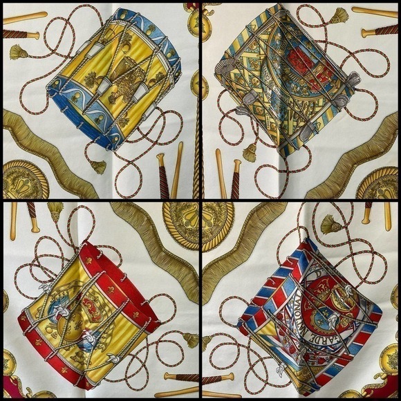 Hermes Hermès “Les Tambours” Silk Scarf 90cm Square - Picture 4 of 16